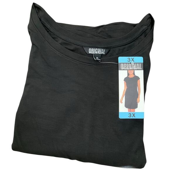 Nicole Miller Women’s Dress Black Knot Stretch Cap Sleeve Size 3X NWT - Picture 1 of 5